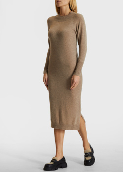 Трикотажна сукня із кашеміру Brodie бежевого кольору, фото
